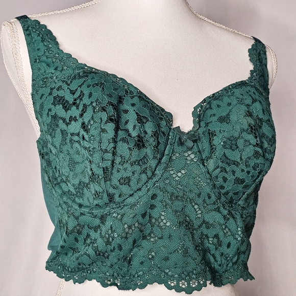 Victoria's Secret Other - Victorias Secret Green Eyelet Crotchet Lace Corset Style Bodice